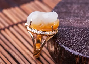 Beeswax Amber Ring