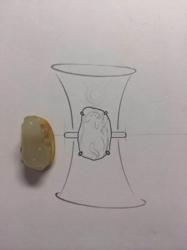 Beeswax Amber Ring — sketch