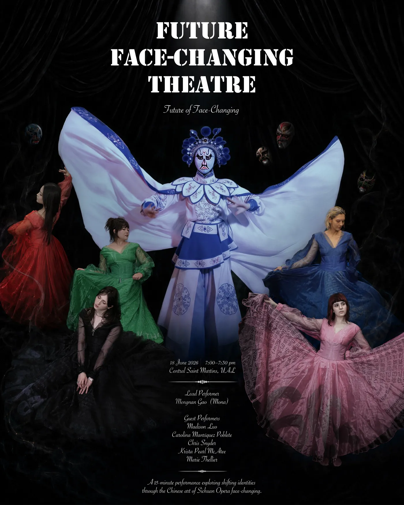 Future Face-Changing Theatre — live performance poster